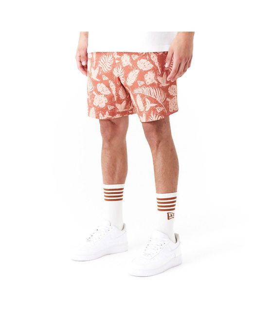 KTZ Pink New Era All Over Print Woven Shorts for men