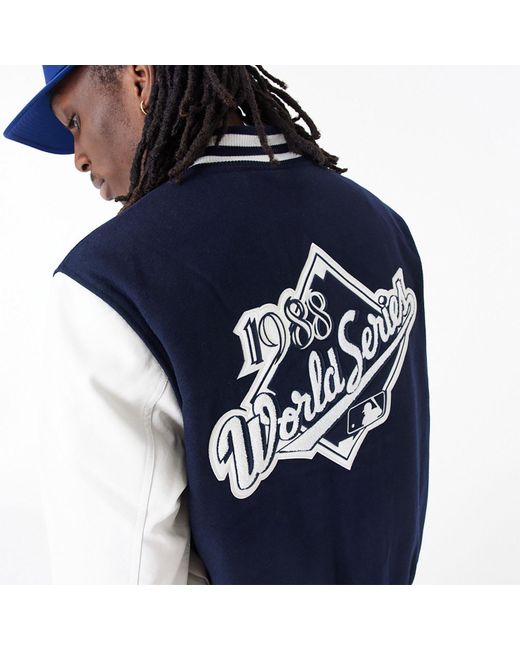 KTZ Blue La Dodgers Mlb World Series Navy Varsity Jacket for men