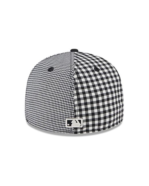 KTZ Black New York Yankees Patch Plaid Low Profile 59fifty Fitted Cap for men