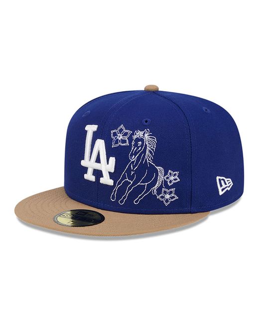 KTZ Blue La Dodgers Western Khaki Dark 59fifty Fitted Cap for men