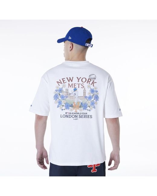 KTZ White New York Mets Mlb London Games 2024 Oversized T-shirt for men