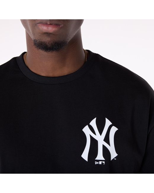 KTZ Blue New York Yankees Mlb Floral Graphic Oversized T-shirt for men