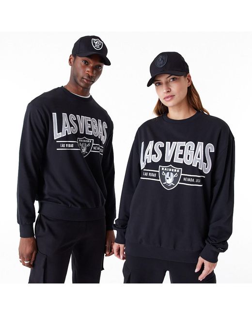 KTZ Black Las Vegas Raiders Nfl Wordmark Crew Neck Sweatshirt for men