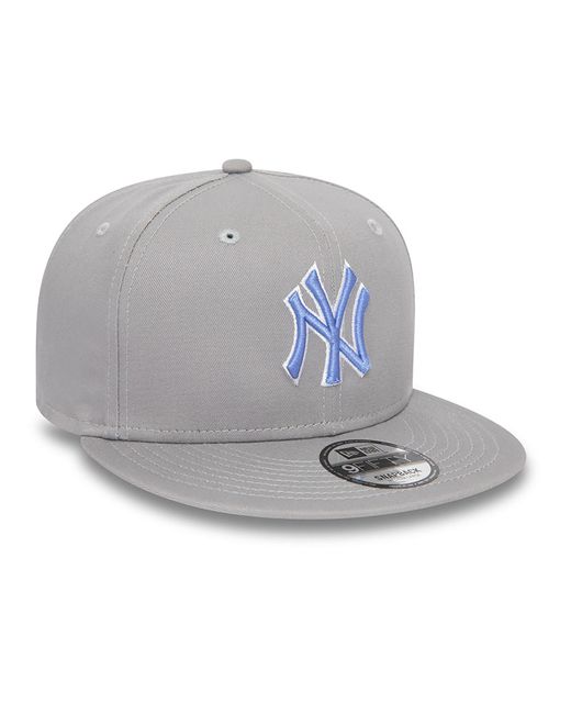 KTZ Gray New York Yankees Mlb Outline 9fifty Adjustable Cap for men