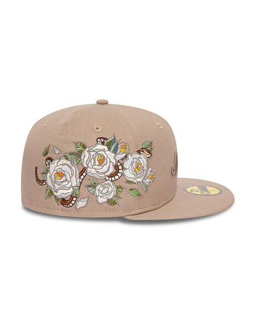 KTZ Natural New Era Flower Icon 59fifty Fitted Cap for men