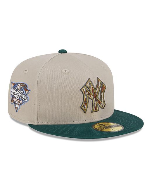 KTZ Green New York Yankees Tree Bark Fill 59fifty Fitted Cap for men