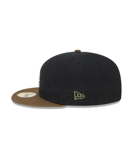KTZ Black La Dodgers Quilted Logo 59fifty Fitted Cap for men