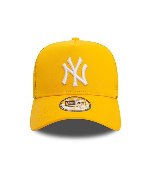 KTZ Yellow New York Yankees League Essential A-frame Trucker Cap for men