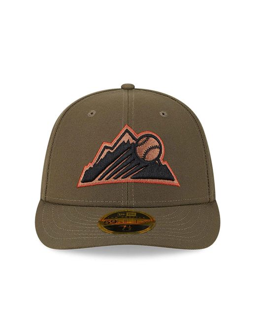 KTZ Green Colorado Rockies Rustic Fall Low Profile 59fifty Fitted Cap for men