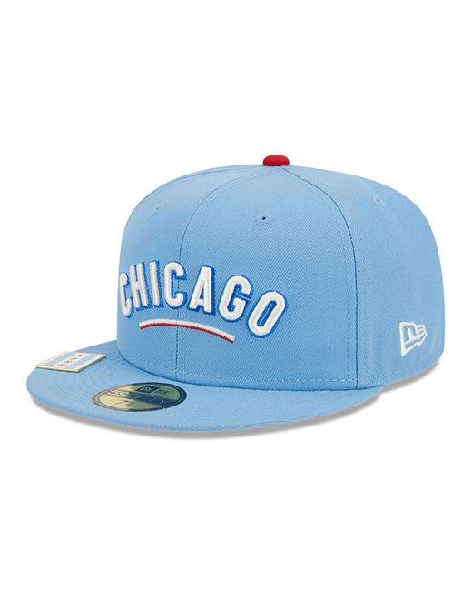 KTZ Chicago Cubs City Flag Light 59fifty Fitted Cap in Blue for