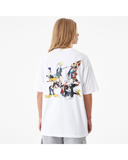 KTZ White Looney Tunes X Harry Potter Wizard Line Up Oversized T-shirt for men