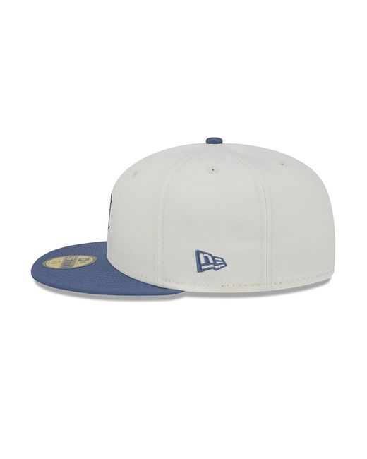 KTZ Blue Detroit Tigers Wavy Chainstitch 59fifty Fitted Cap for men