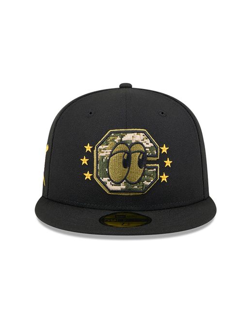 KTZ Black Chattanooga Lookouts Milb Armed Forces Day 2024 59fifty Fitted Cap for men