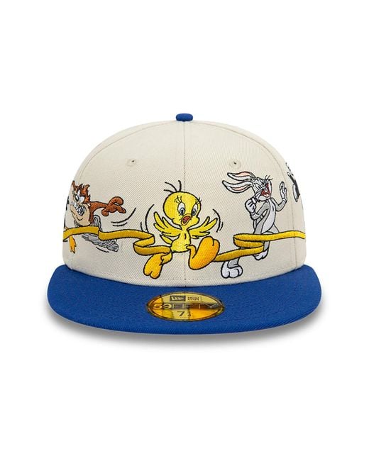 KTZ Natural Multi Character Team Looney Tunes Light Beige 59fifty Fitted Cap for men