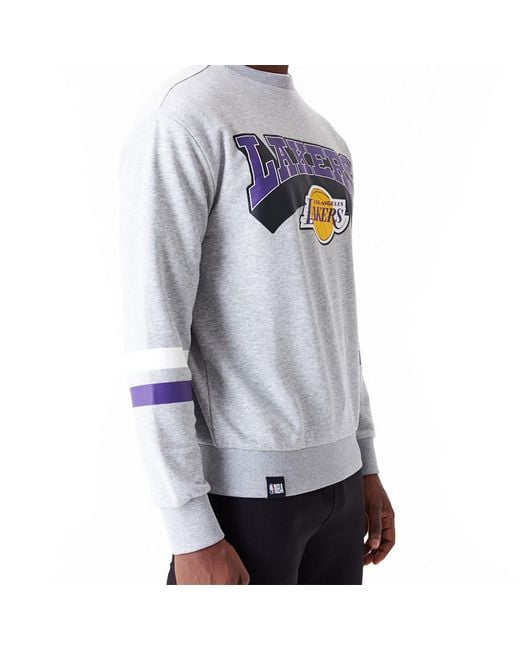 KTZ White La Lakers Nba Arch Oversized Crew Neck Sweatshirt for men