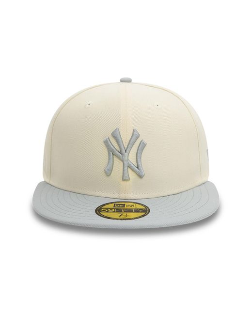 KTZ Natural New York Yankees Team Colour Stone 59fifty Fitted Cap for men