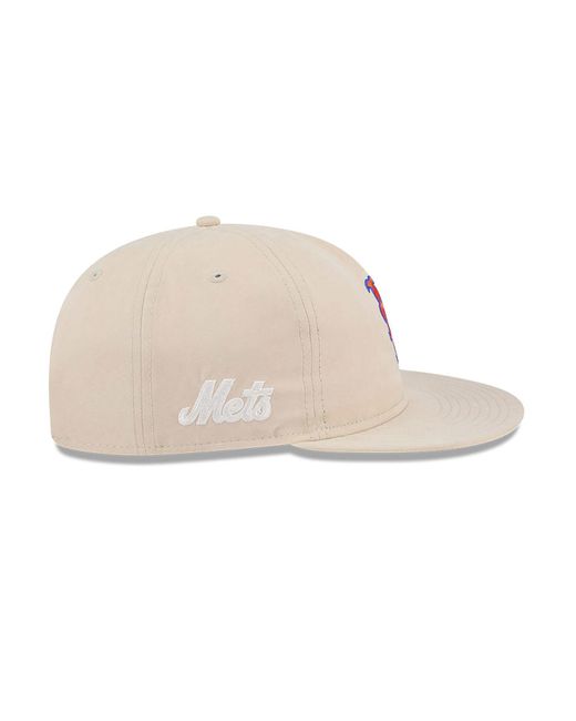 KTZ Pink New York Mets Brushed Nylon Light Beige Retro Crown 9fifty Strapback Cap for men