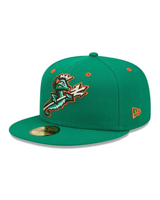 KTZ Green Norfolk Tides Milb On Field 59fifty Fitted Cap for men