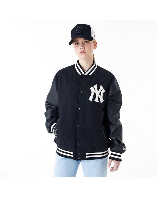 KTZ Blue New York Yankees Mlb World Series Varsity Jacket for men