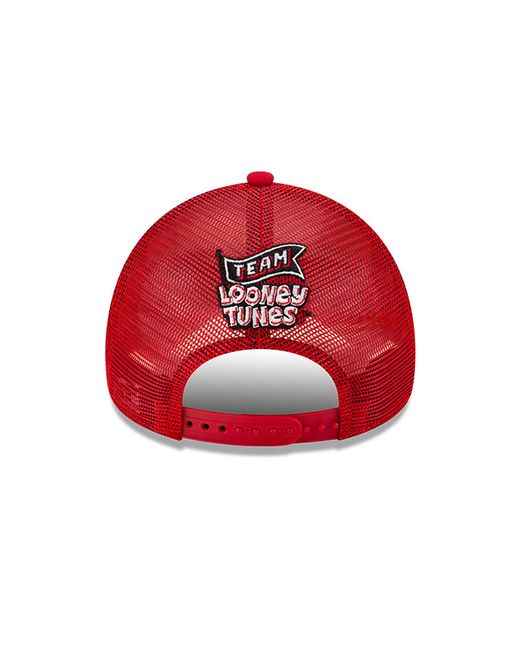 KTZ Red Taz Team Looney Tunes 9forty A-frame Trucker Cap for men