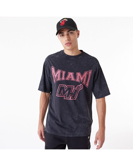 KTZ Blue Miami Heat Nba Washed Oversized T-shirt for men