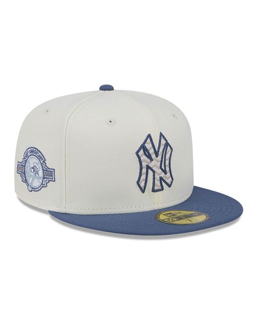 KTZ Blue New York Yankees Wavy Chainstitch 59fifty Fitted Cap for men