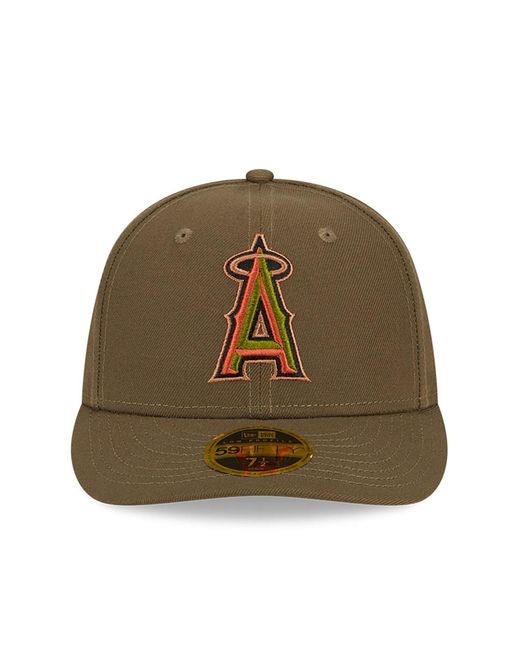 KTZ Green Anaheim Angels Rustic Fall Low Profile 59fifty Fitted Cap for men