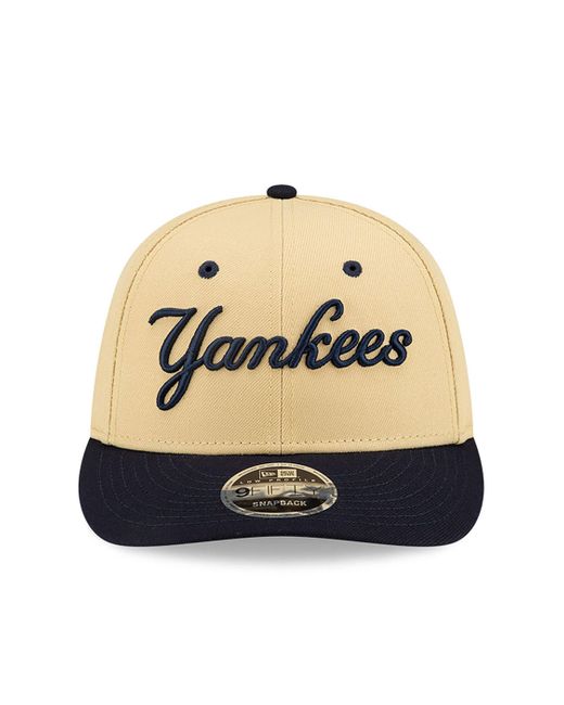 KTZ Blue New York Yankees Felt X Mlb Light Beige Low Profile 9fifty Snapback Cap for men