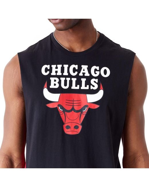 KTZ Black Chicago Bulls Colour Block Tank Top for men