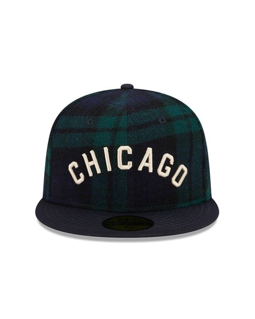 KTZ Chicago White Sox Black Watch Tartan Navy 59fifty Fitted Cap for men