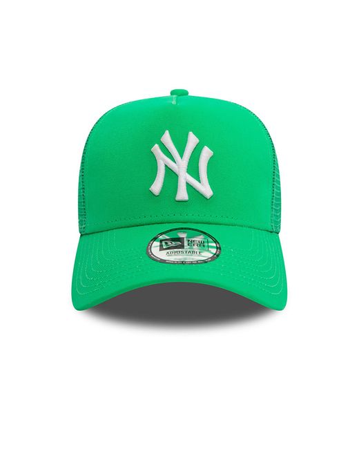 KTZ Green New York Yankees League Essential A-frame Trucker Cap for men