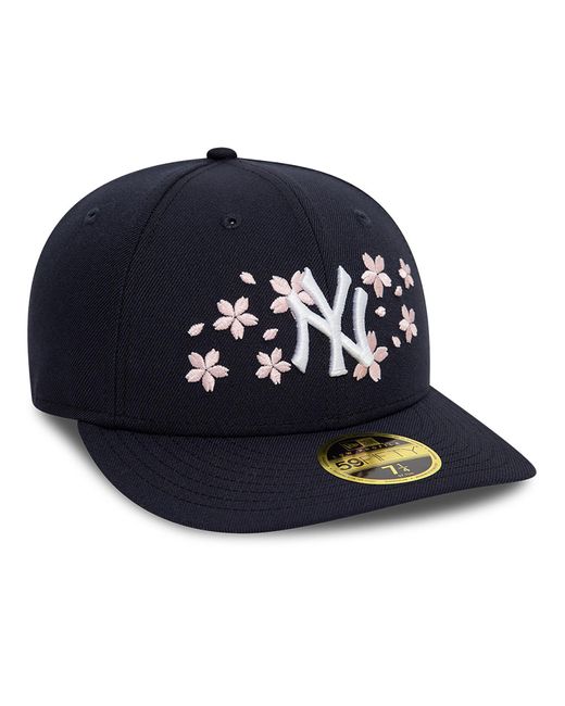KTZ Blue New York Yankees Cherry Blossom Navy Low Profile 59fifty Fitted Cap for men
