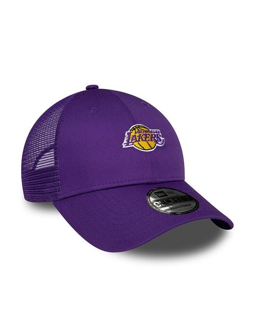 KTZ Purple La Lakers Home Field 9forty Trucker Cap for men