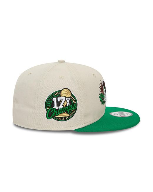 KTZ Green Boston Celtics Nba Floral Stone 9fifty Snapback Cap for men