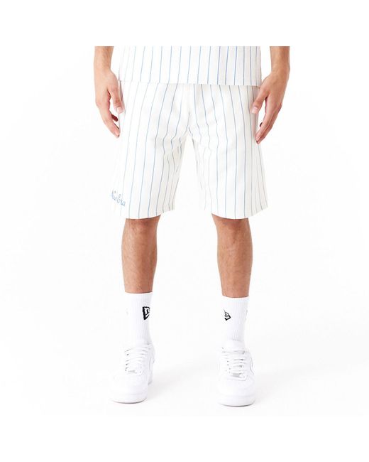 KTZ White New Era Pinstripe Shorts for men