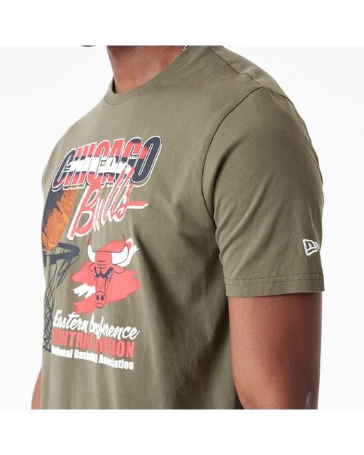 KTZ Green Chicago Bulls Nba Player Graphic T-shirt for men