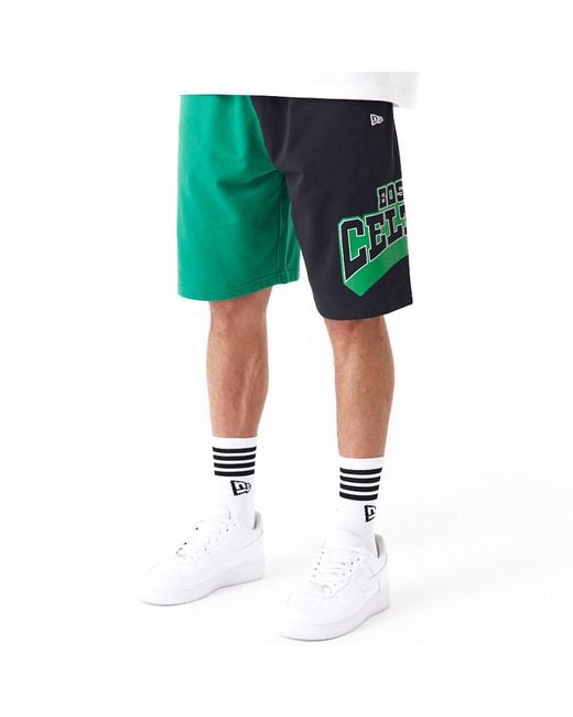 KTZ Green Boston Celtics Nba Graphic Shorts for men