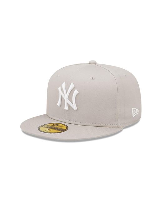 KTZ Gray New York Yankees League Essential Stone 59fifty Fitted Cap for men