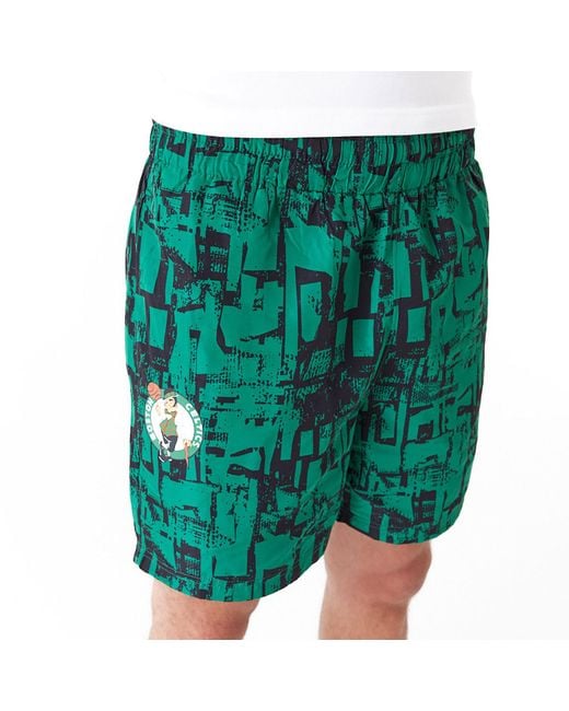 KTZ Green Boston Celtics Nba All Over Print Shorts for men