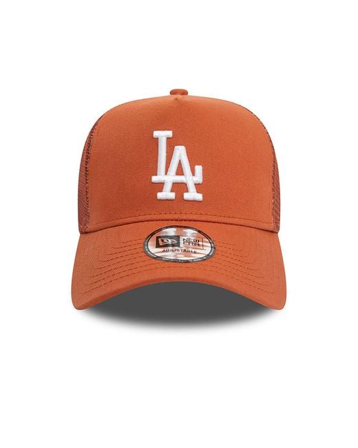 KTZ Orange La Dodgers League Essential A-frame Trucker Cap for men