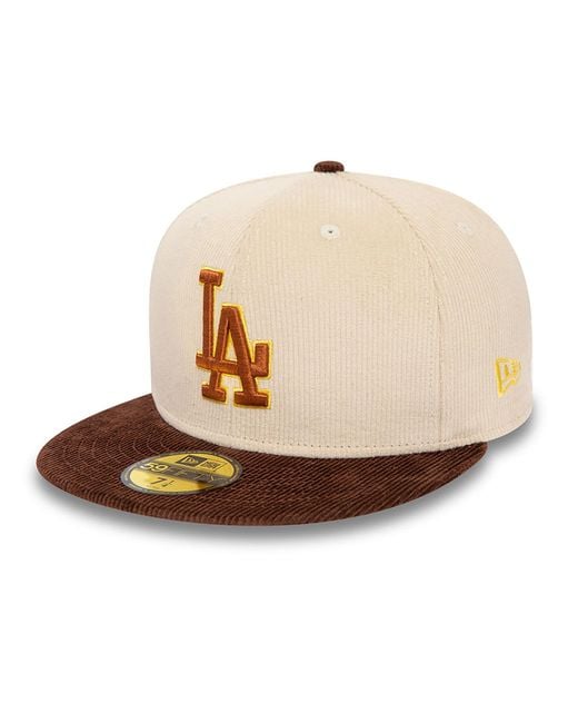 KTZ Natural La Dodgers Mlb Cord Stone 59fifty Fitted Cap for men