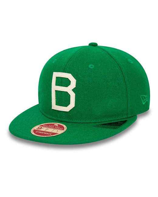 KTZ Green Brooklyn Dodgers Heritage Series Retro Crown 9fifty Strapback Cap for men