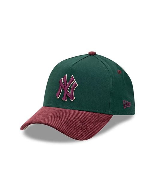 KTZ Green New York Yankees Rhubarb Cord Dark 9forty A-frame Adjustable Cap for men