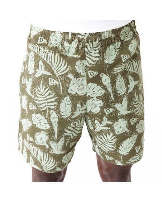 KTZ Green New Era All Over Print Woven Shorts for men