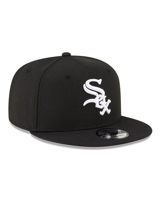 KTZ Black Chicago White Sox Chain Stitch 9fifty Snapback Cap for men