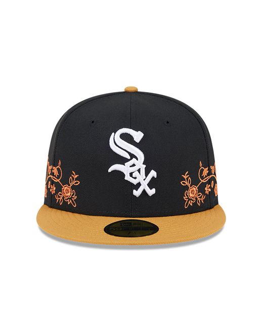 KTZ Black Chicago White Sox Floral Vine 59fifty Fitted Cap for men