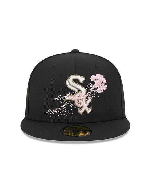 KTZ Black Chicago White Sox Dotted Floral 59fifty Fitted Cap for men