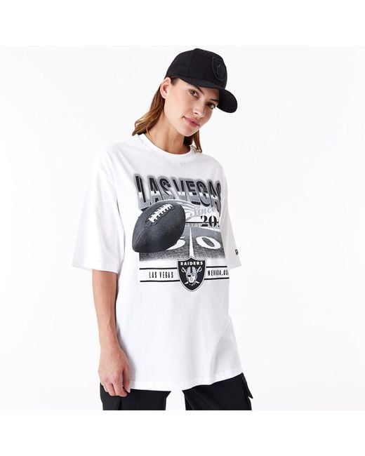 KTZ White Las Vegas Raiders Nfl Team Graphic Oversized T-shirt for men