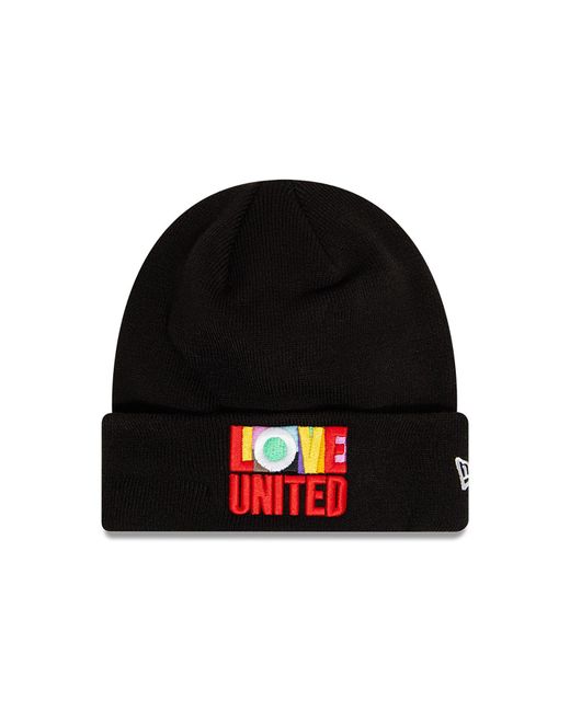 KTZ Black Manchester United One Love Cuff Knit Beanie Hat for men