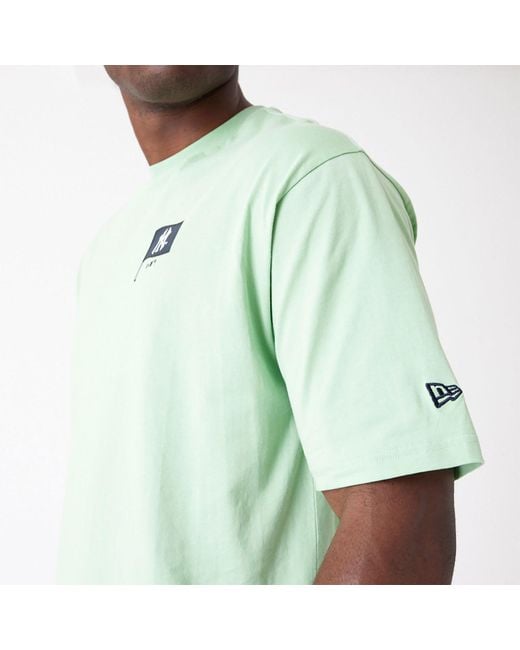 KTZ Green New York Yankees Mlb Burger Graphic Bright Oversized T-shirt for men